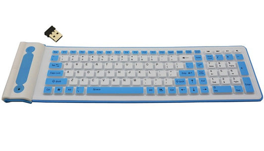 107 Keys Portable 2.4G Wireless Silicone Keyboard