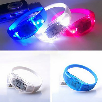 Sound control LED Luminous Silicone Bracelet Rave Concert Birthday Carnival Party Favors Gift