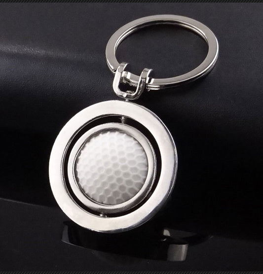 Golf Ball Design Spinning Metal Key Chains
