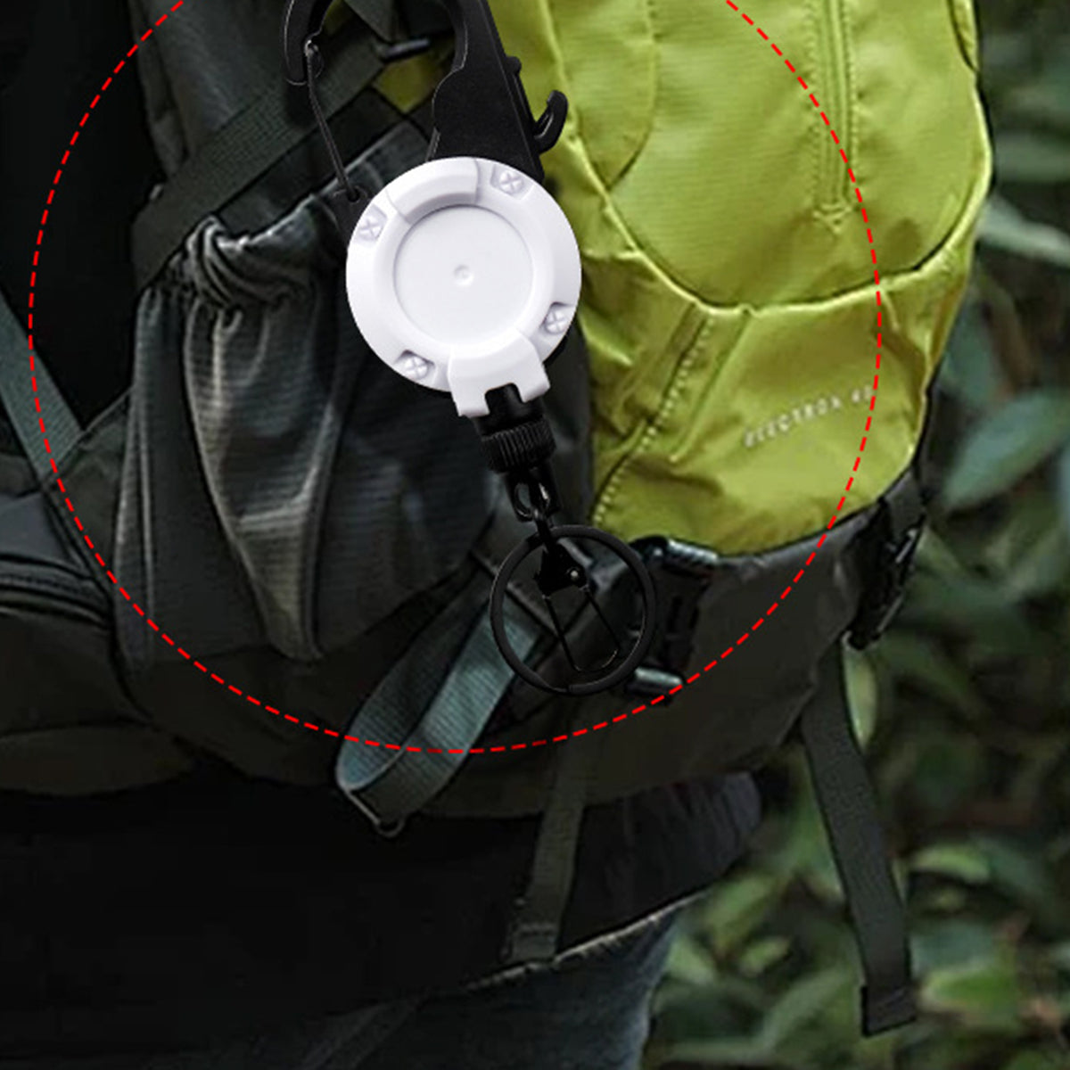 Outdoor Magnetic Carabiner Clip Badge Reel With Rope Cutter