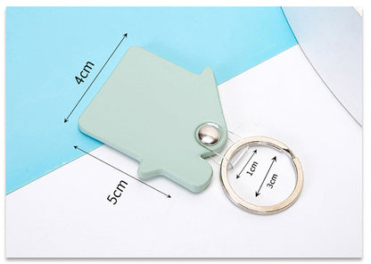 House Shaped Leather Keychain for Car Home Key Ring Strap Holder Lanyard Universal Key Fob Keychain