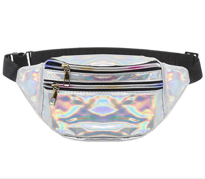 Waterproof Holographic Fanny Pack Shiny Waist Pack Luminous Waist Bag