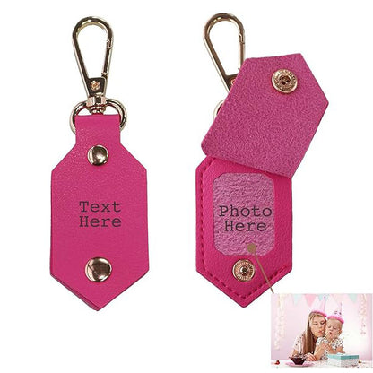 PU Leather ID Tag Photo Fob Keying