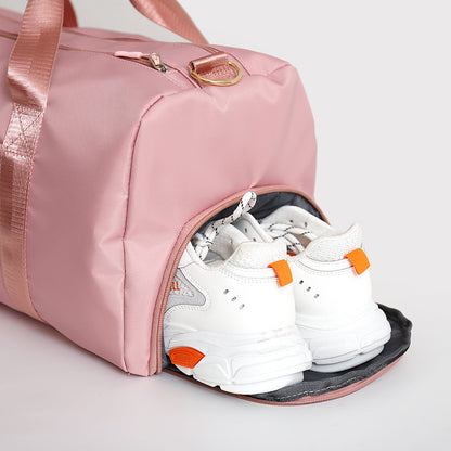 Travel Duffel Bag Sport Gym Bag Nylon Tote Bag Swimming Bag with Shoe Pouch&Wet Pocket