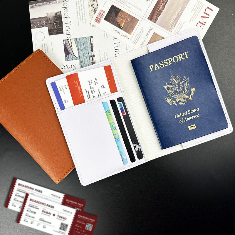 PU Leather Passport Holder Ticket Holder For Travel Slim Passport Wallet
