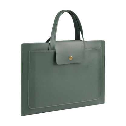 PU Leather 15.6" Laptop Bag Laptop Sleeve With Carrying Handle For Men And Women