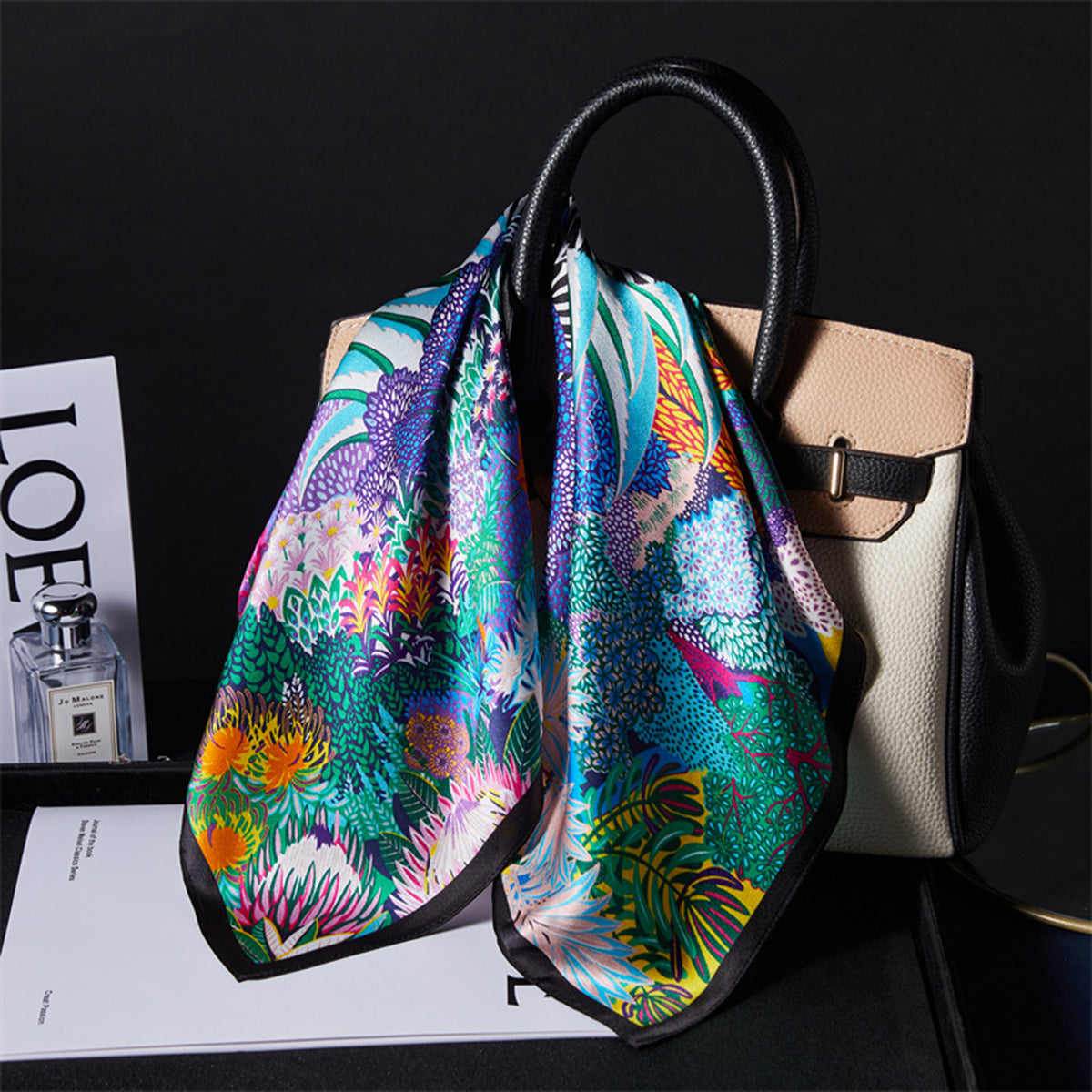 Custom 22" x 22" 100% Silk Neck Scarf Silk Satin Bandana