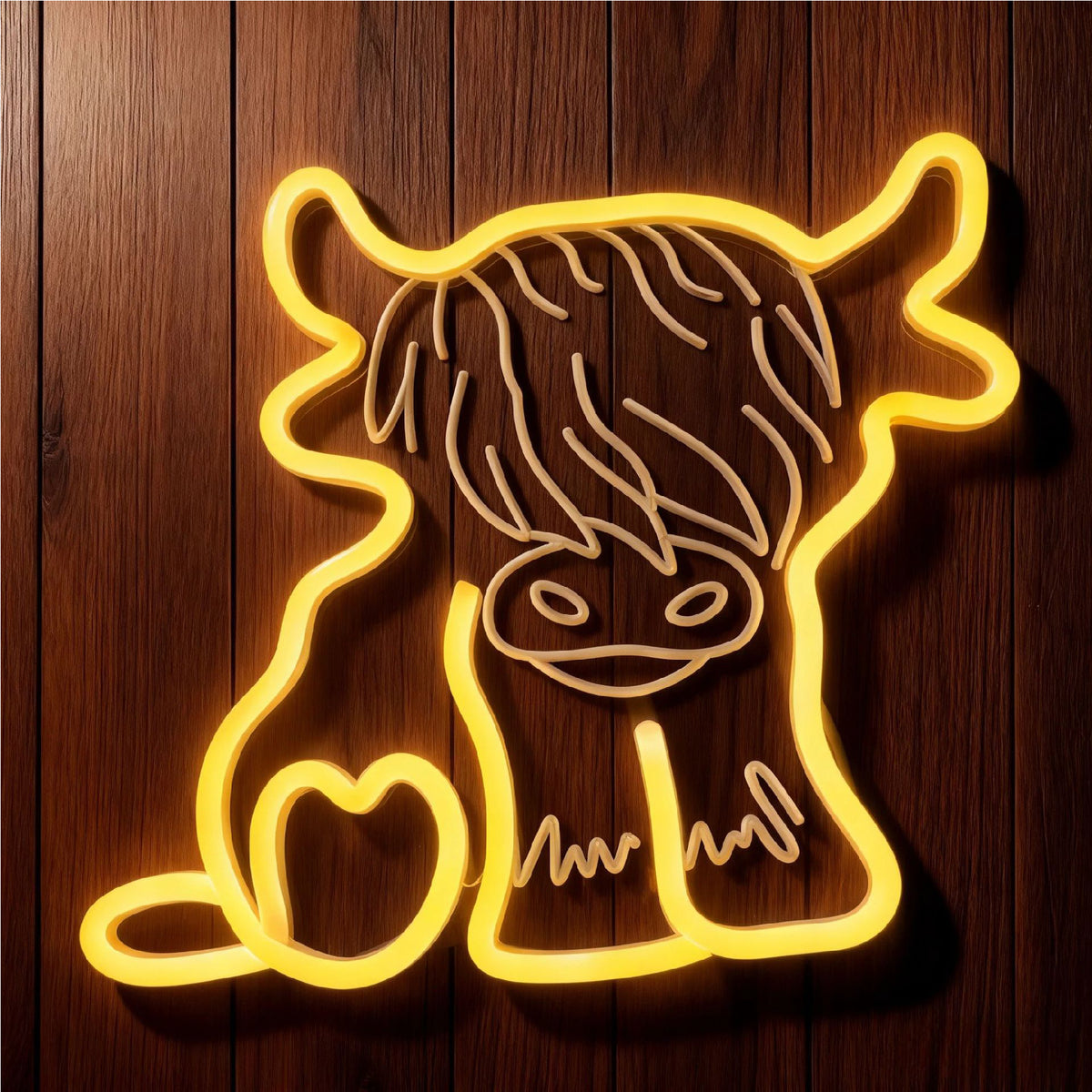 16" Bull Neon Sign Custom Shining Ox LED Light 1-Color Glow Sign
