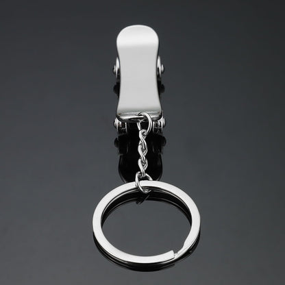 Silver Skateboard Shape Metal Keychain