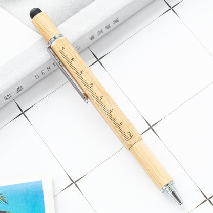 Multifunction Tool Pen, 6" 1 Tool with Ballpoint Pen, Touch Screen Stylus, Ruler, Spirit Level
