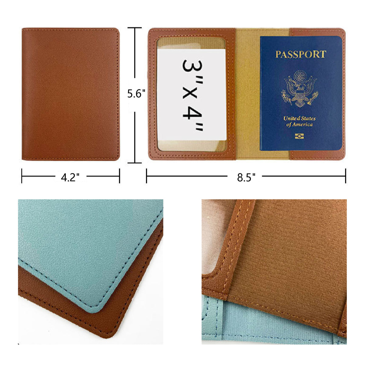 Passport Holder PU Leather Passport Cover for Travel