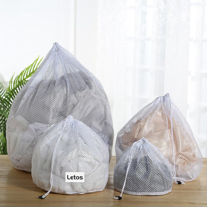 24x31.5" Coarse Mesh Laundry Bags Laundry Wash Bags Drawstring Laundry Bag-Woven Label