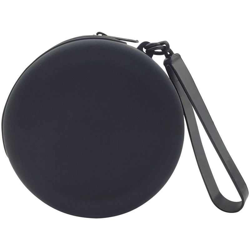 Multi Purpose Soft Silicone Bag Round Shape Samll Zippered Bag With Strap