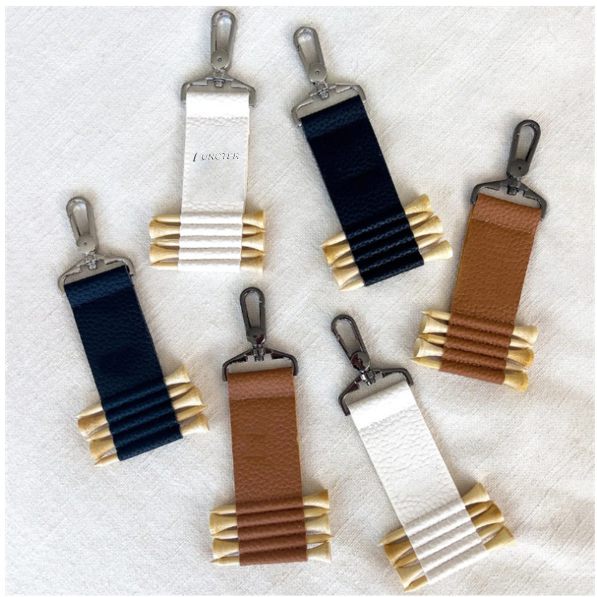 Golfs Bag Clip Golfs Tees Holder Golfs Bag Accessory Golfs Pouches Organizers Belt PU Leather