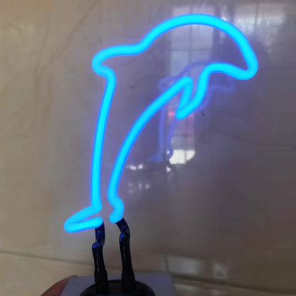 Custom Shaped Tabletop Neon Sign Glass Tube Neon Light with Base