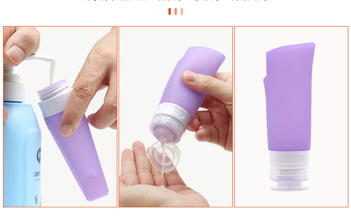 3 OZ Silicone Travel Cosmetics Split Bottles