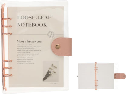 A5 Transparent PVC 6-Ring Loose-Leaf Notebook, Planner Binder Journal