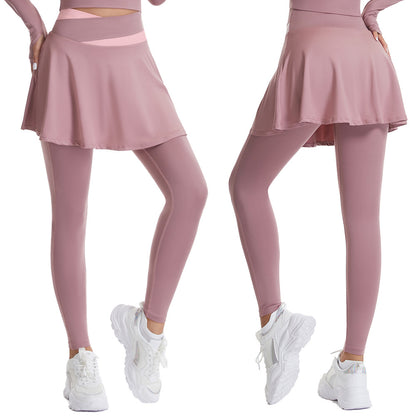 Women's Skirted Legging Yoga Legging with Skirts & Women Tennis Leggings Clothes