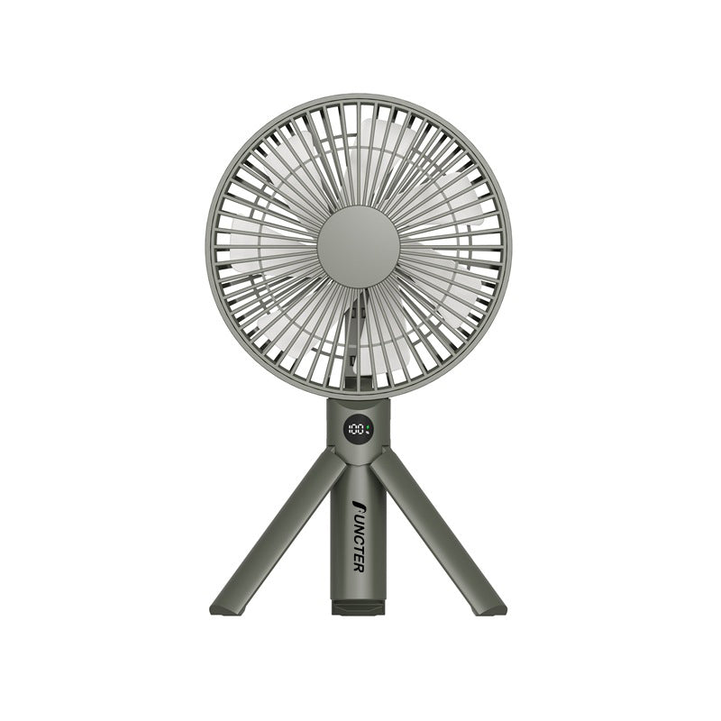 USB Rechargeable Foldable Handheld Tripod Stand Camping Fan W/ Digital Display