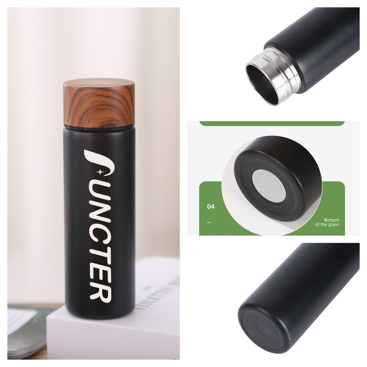 Wooden Lid for Stainless Steel Insulated Water Bottle 5 oz.