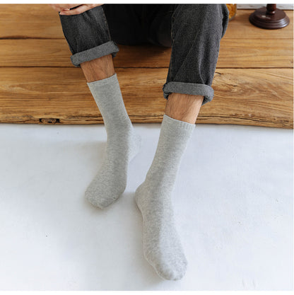 Men Casual Cotton Socks Mid-calf Length Socks For Adult Stretch Crew Socks Thick Warm Sock