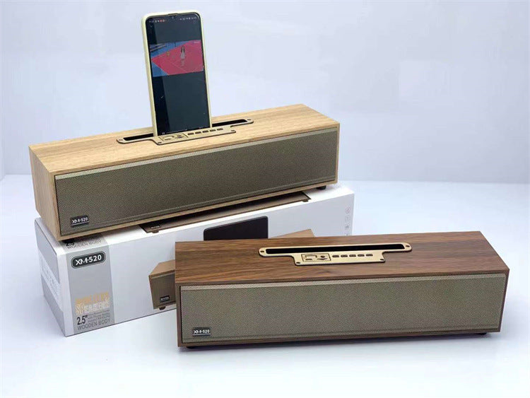 Classic Look Wireless Speaker Long Square Shape Wood Speaker