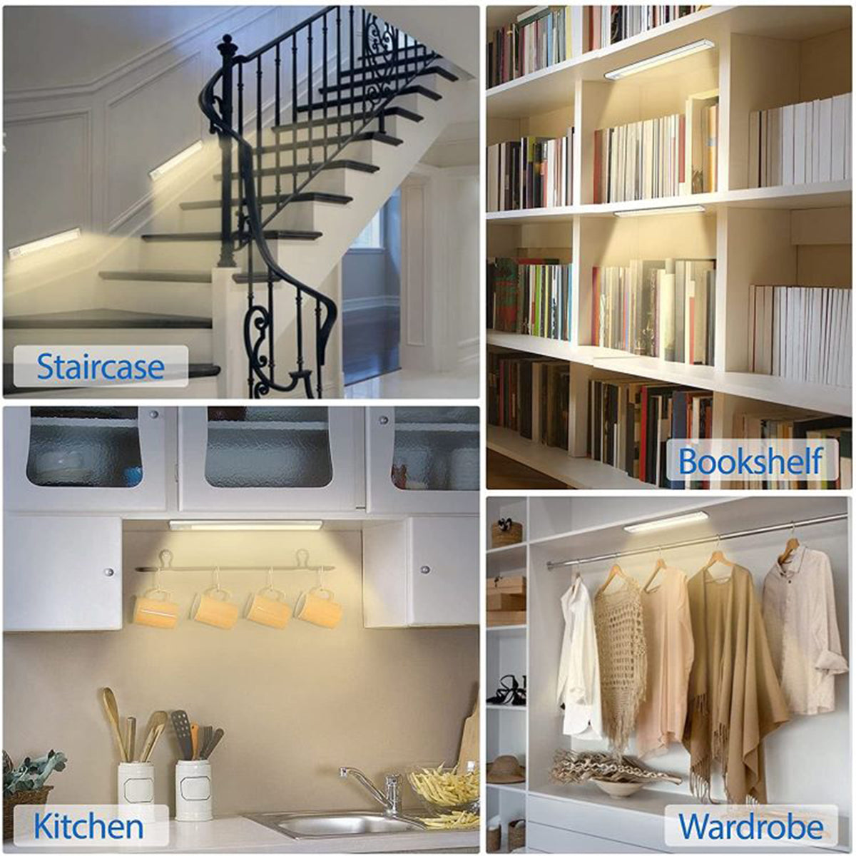 7.9" L Magnetic Rechargeable Under Cabinet Lighting Motion Sensor Closet Lights
