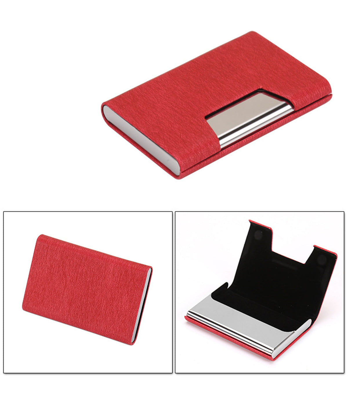 Business Card Cases PU Leather Pocket Card Carrier with Magnetic Closure for Men Woman
