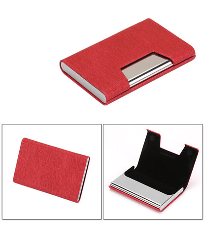 Business Card Cases PU Leather Pocket Card Carrier with Magnetic Closure for Men Woman