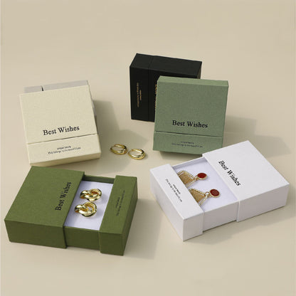 3.5" Cardboard Jewelry Box Boutique Gift Box with Lid Drawer Display Kraft Box