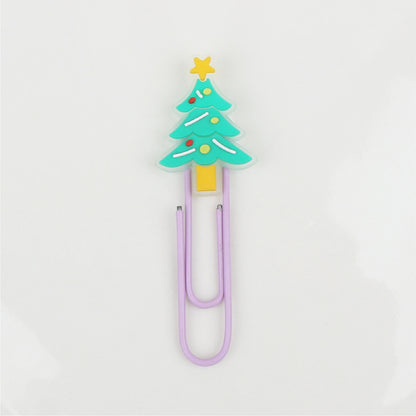 Noctilucent Charm Christmas Tree Paper Clip Dark Luminous Charm Custom Shape Bookmark Cute Clip
