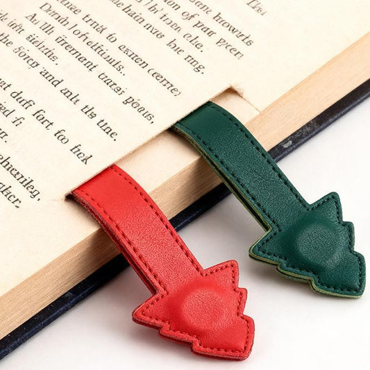 Christmas Tree PU Leather Magnetic Bookmark Book Page Clip