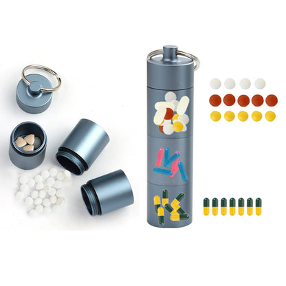 Aluminum Waterproof Pill Box Stackable Pill Organizer For Outdoor Activities