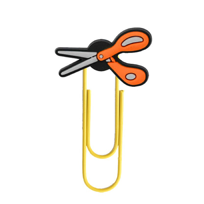 Patch Stationery Series - Scissors Shape PVC Custom Top Paper Clip Coated Clip Paper Clasp
