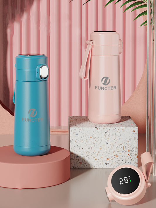 12Oz./360ml Smart LED Water Bottle Vacuum Insulated Bottle Thermal Cup W/Digital Temperature Display