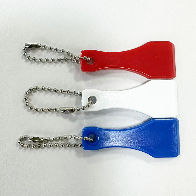 Plastic Lottery Scratcher Keychain W/ Bead Chain