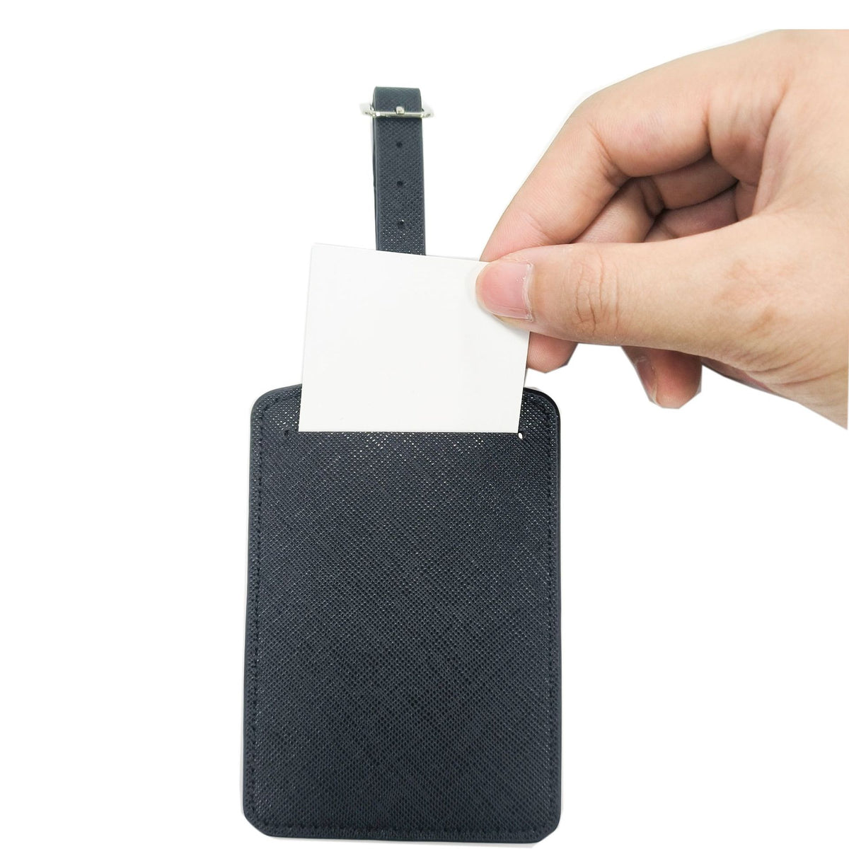 Rectangular Shape PU Leather Luggage Tag (Size L)