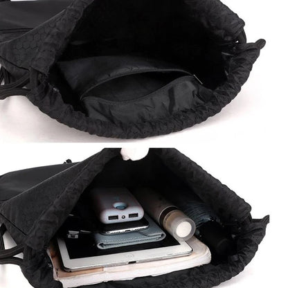 Waterproof Draw String Back Sack with Zip Pocket-Size S