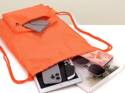 Oxford Drawstring Gym Bag W/ Zipper Pocket
