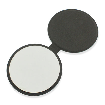 Stainless Steel Round Makeup Unbreakable Mirror With PU Leather Cover