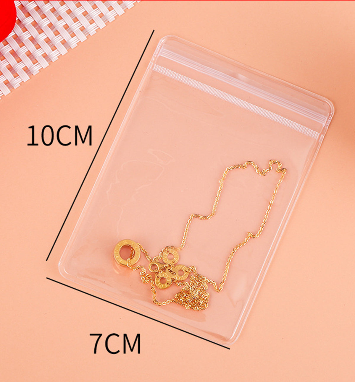 2.76 x 3.94" Clear PVC Transparent Zip Lock Jewelry Bag