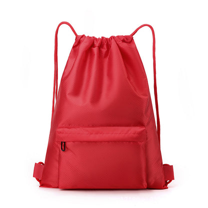 Oxford Drawstring Gym Bag W/ Zipper Pocket