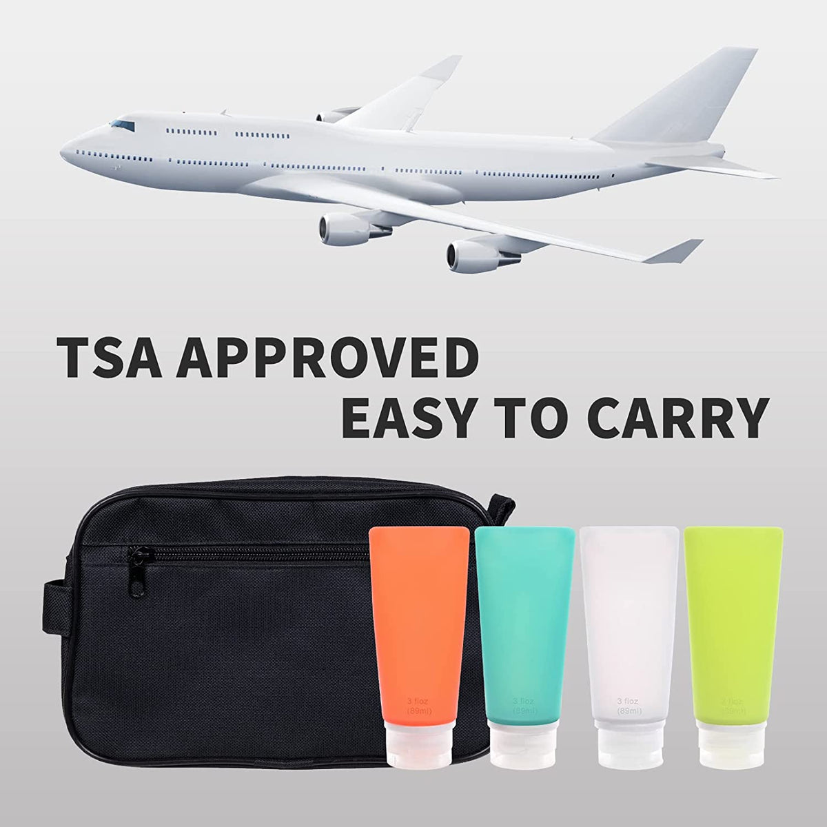 Travel Refillable Toiletry Bottles Set, Tsa Approved Travel Size Leak Proof Containers (3 Pcs Set)