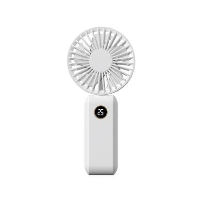 Foldable Mini Handheld Fan With Battery Display Rechargeable Portable Fan Adjustable Wind Speed
