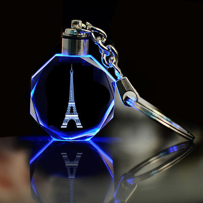 Crystal Keychain With 8 Corners Shape