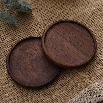 3.5" Custom Round Black Walnut Wooden Cup Coaster