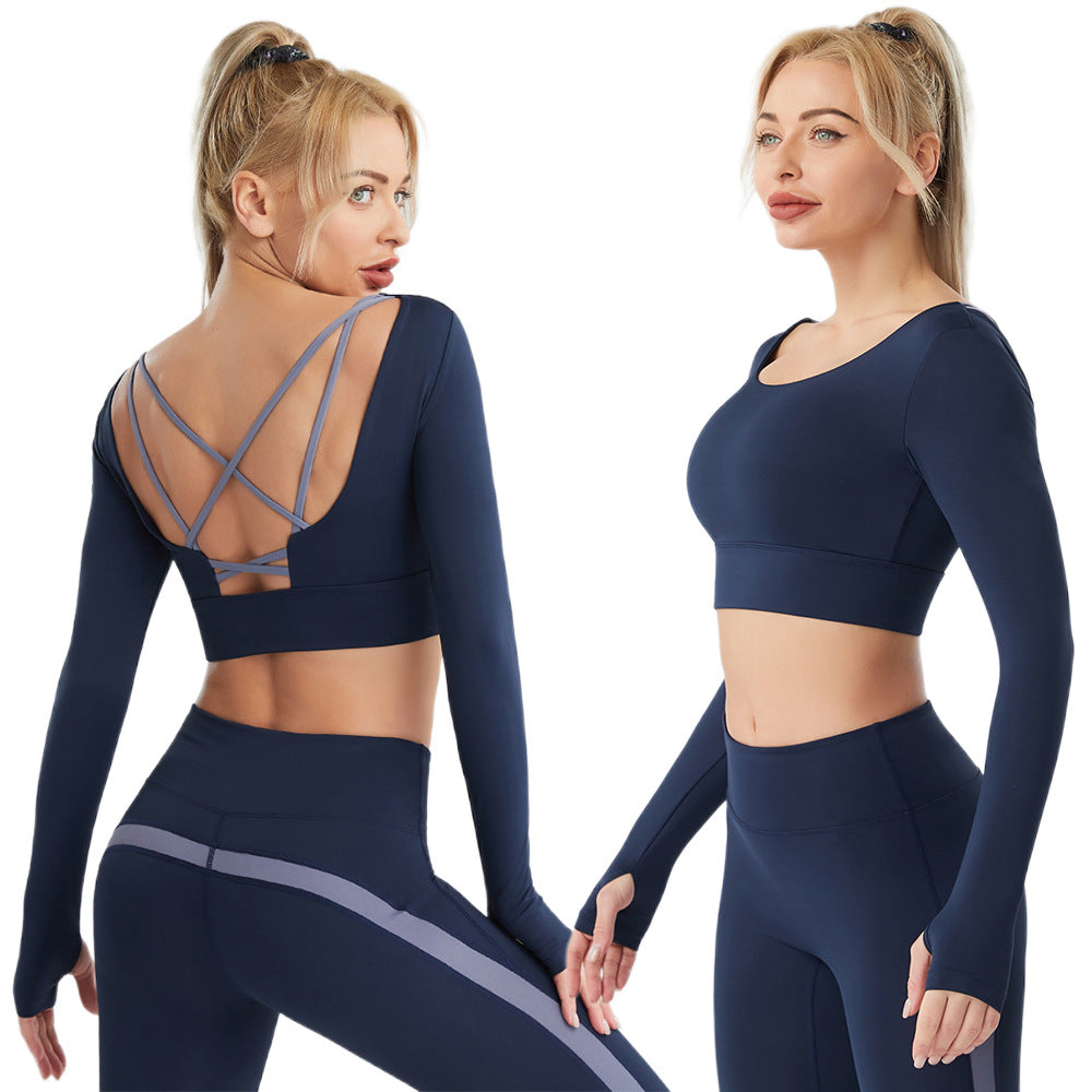 Women's Yoga Sports Bra Strappy Bralette Bra Running Vest Athletic Shirt