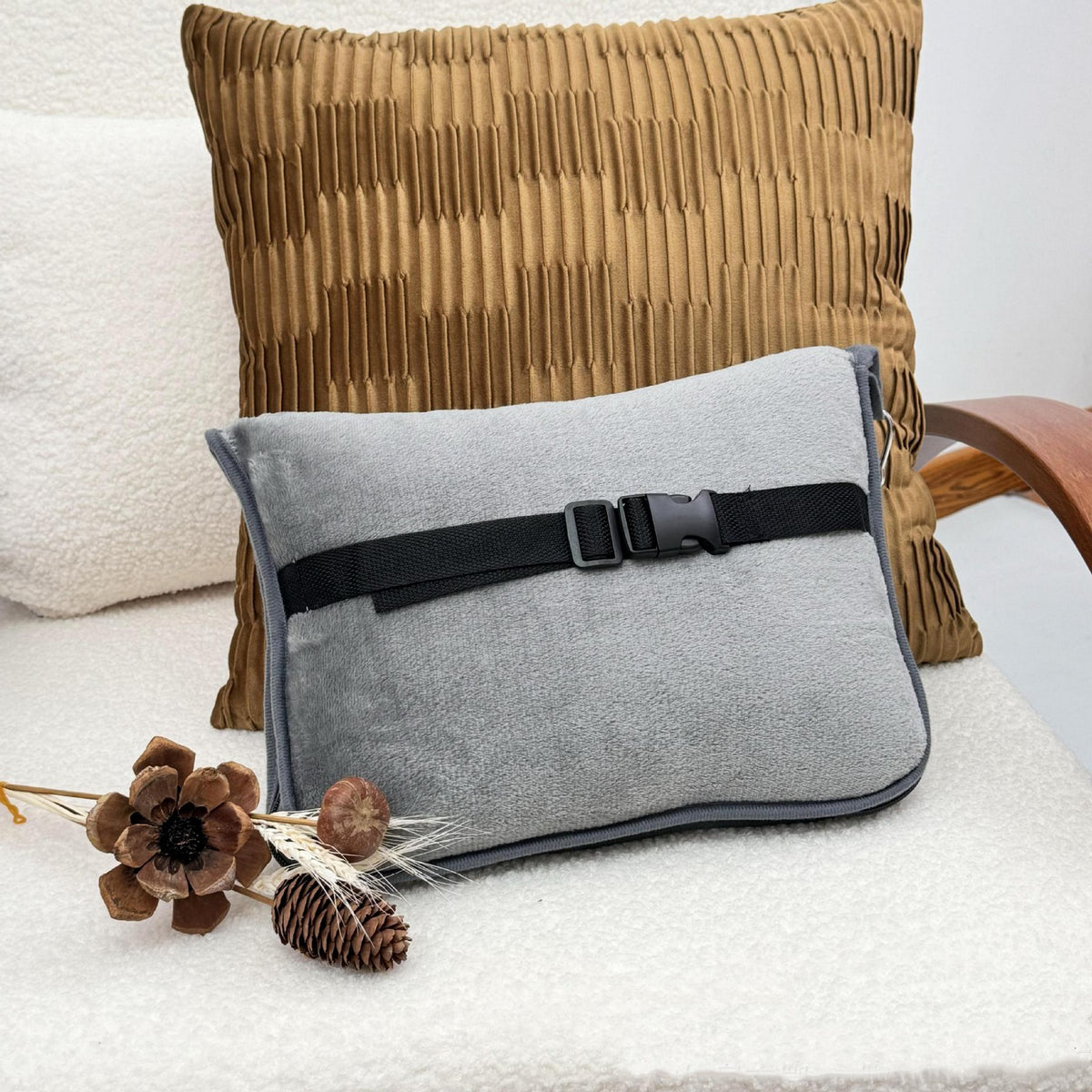 Travel Blanket for Airplane, Car, and Outdoor Use W/ Storage Pouch & Carabiner 50" x 60"