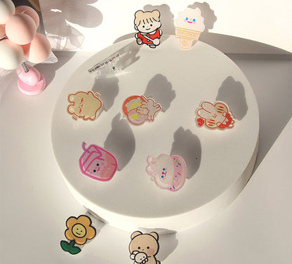 Rabbit Shaped Acrylic Album Memo Clip Bag Binder Sealing Clip Food Bag Clamp-Two Sides Imprint