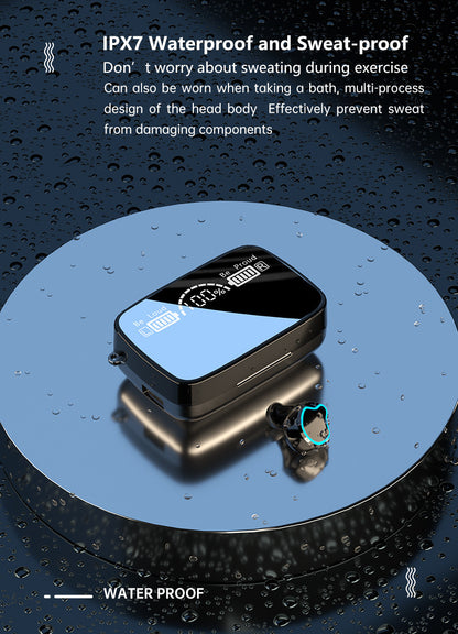 Mirror Surface TWS Earbuds W/600 mAh Power Bank and A LED Light